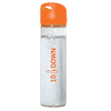 WB8293
	-500 ML. (17 FL. OZ.) SINGLE WALL GLASS WATER BOTTLE-Clear Glass (bottle) Orange (lid)